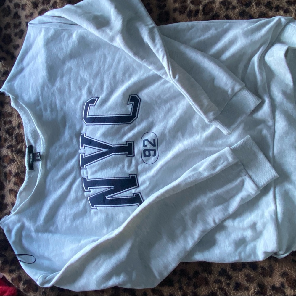 Forever 21 White Tee with Navy Logo